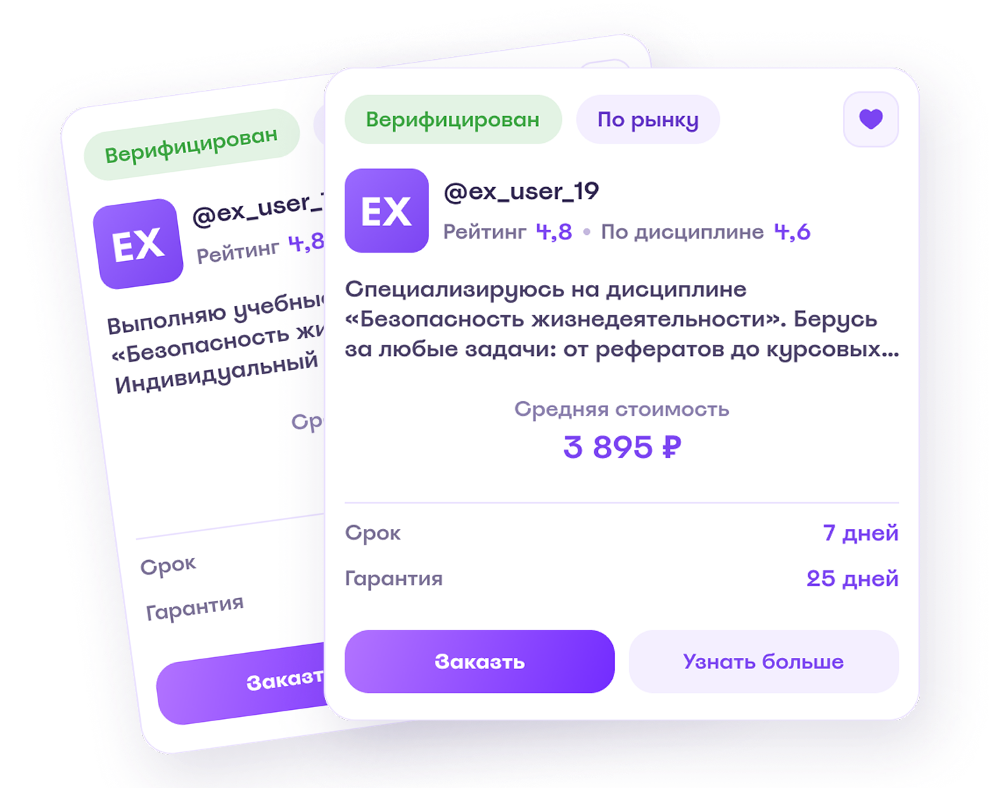 Карточки исполнителей